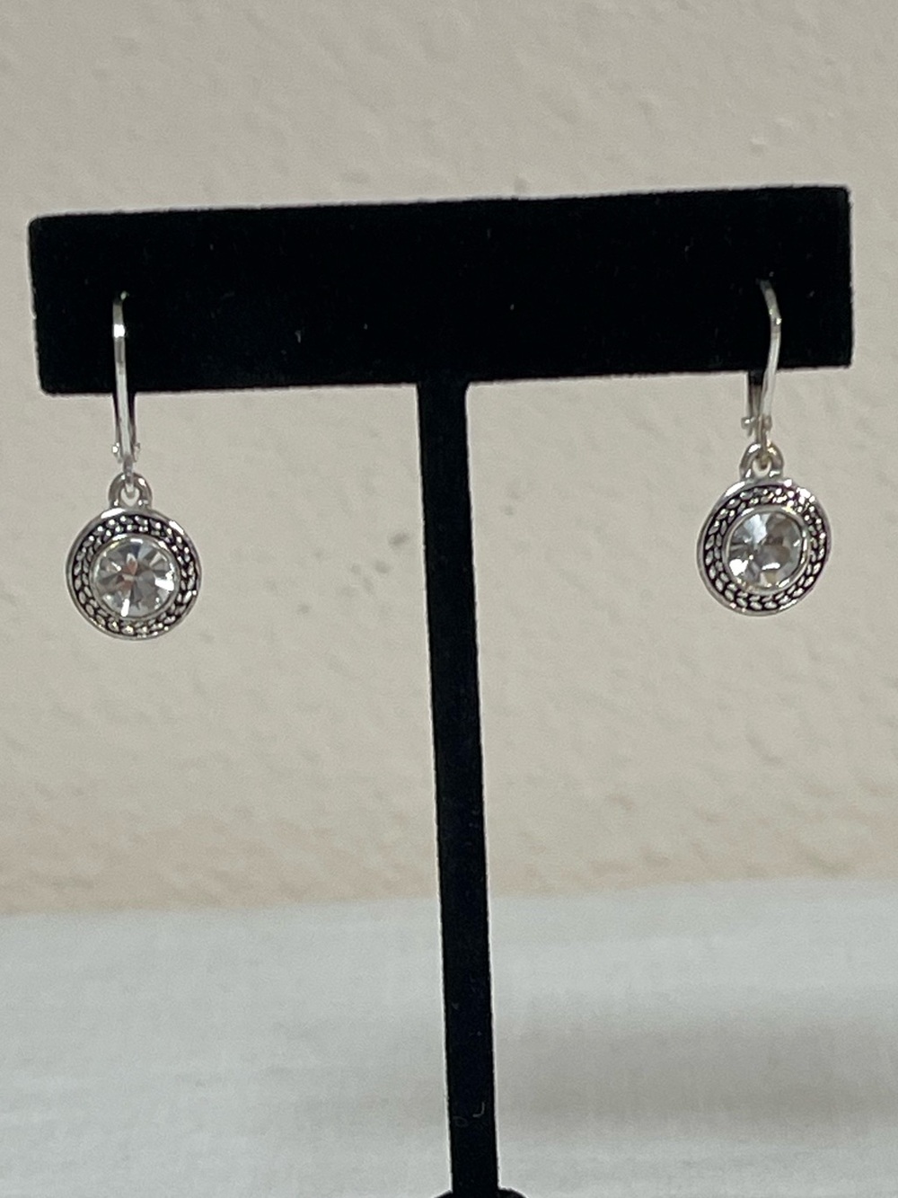 Napier Silver-Tone Clear Crystal Drop Earrings